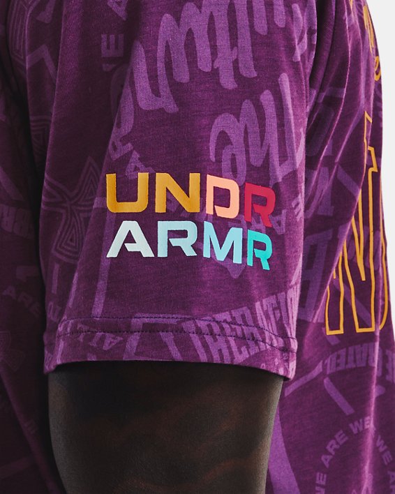 Men's UA Black History Month Liberation Short Sleeve, Purple, pdpMainDesktop image number 8